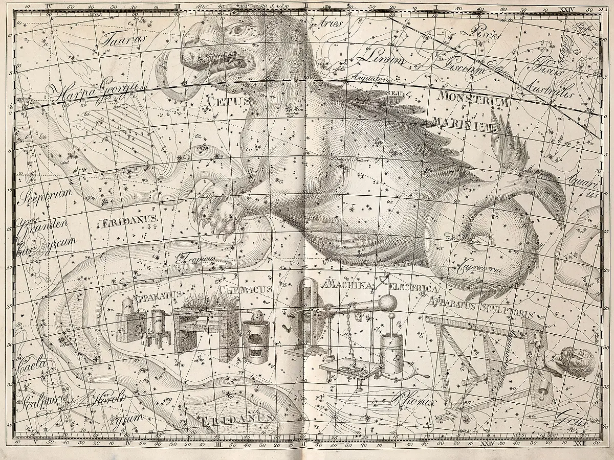 Cetus, the Sea-Monster — Uranographia, Johann Elert Bode, 1801