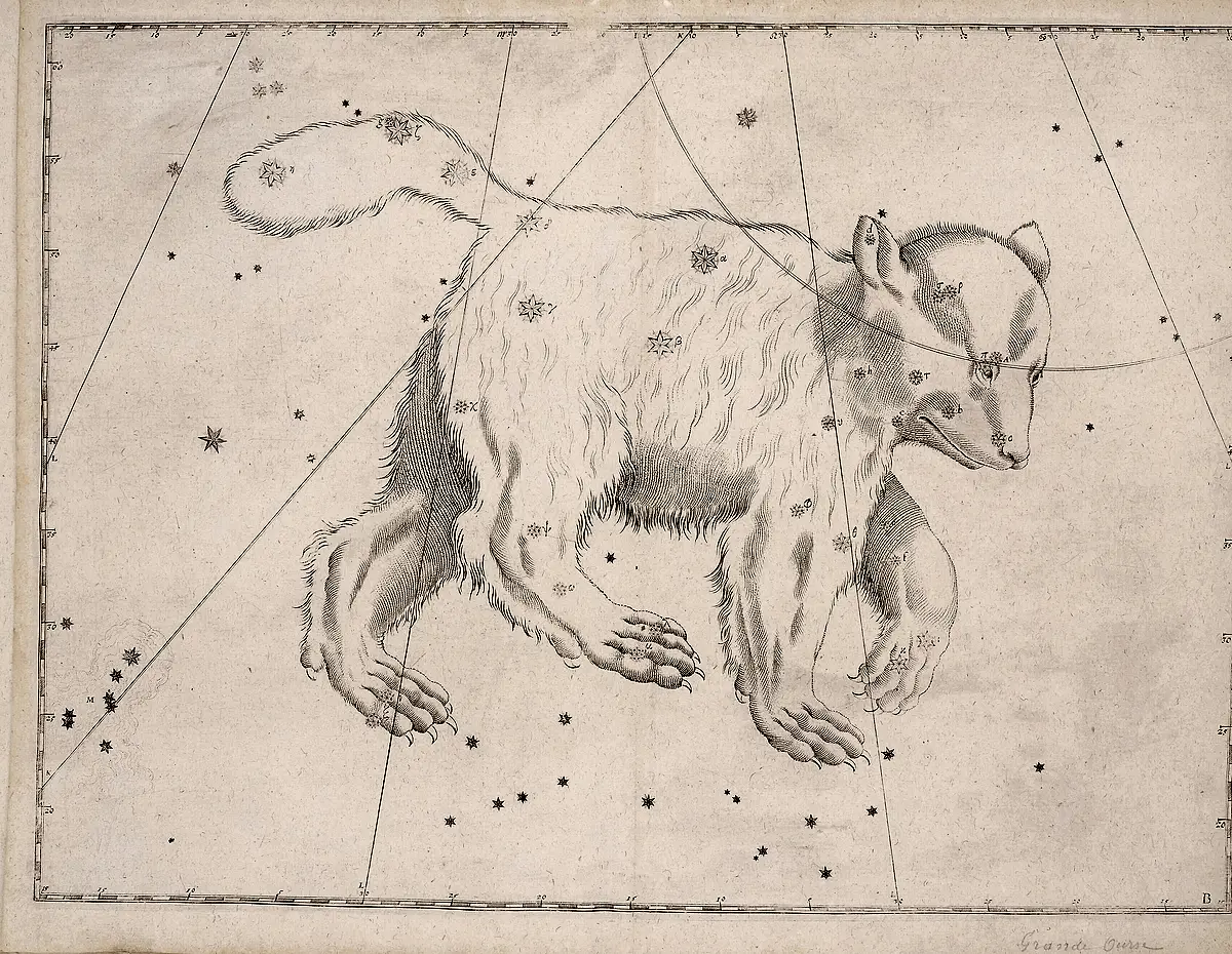 Ursa Major, the Great Bear — The constellation Ursa Major, After Bayer / Hevelius / Flamsteed, engraved 16th–18th c.