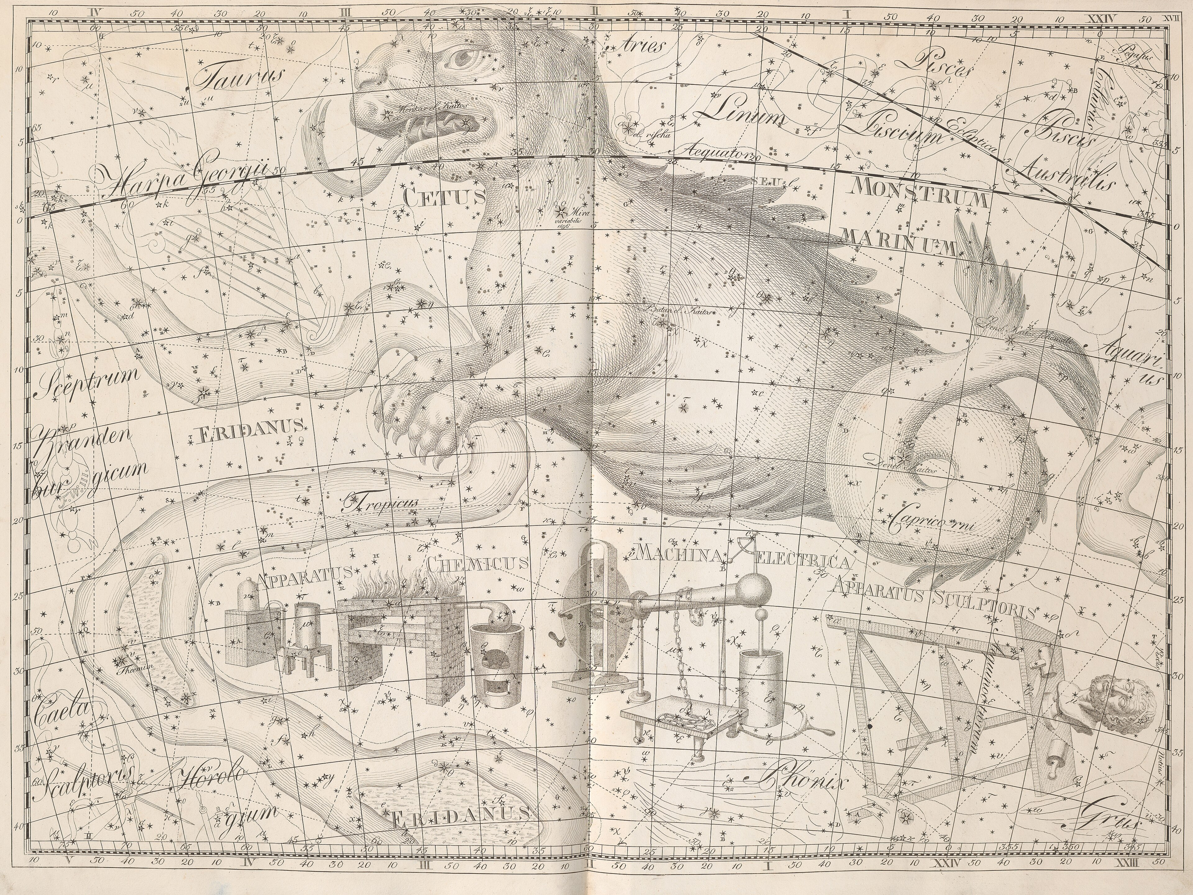 Cetus, the Sea-Monster — Uranographia, Johann Elert Bode, 1801