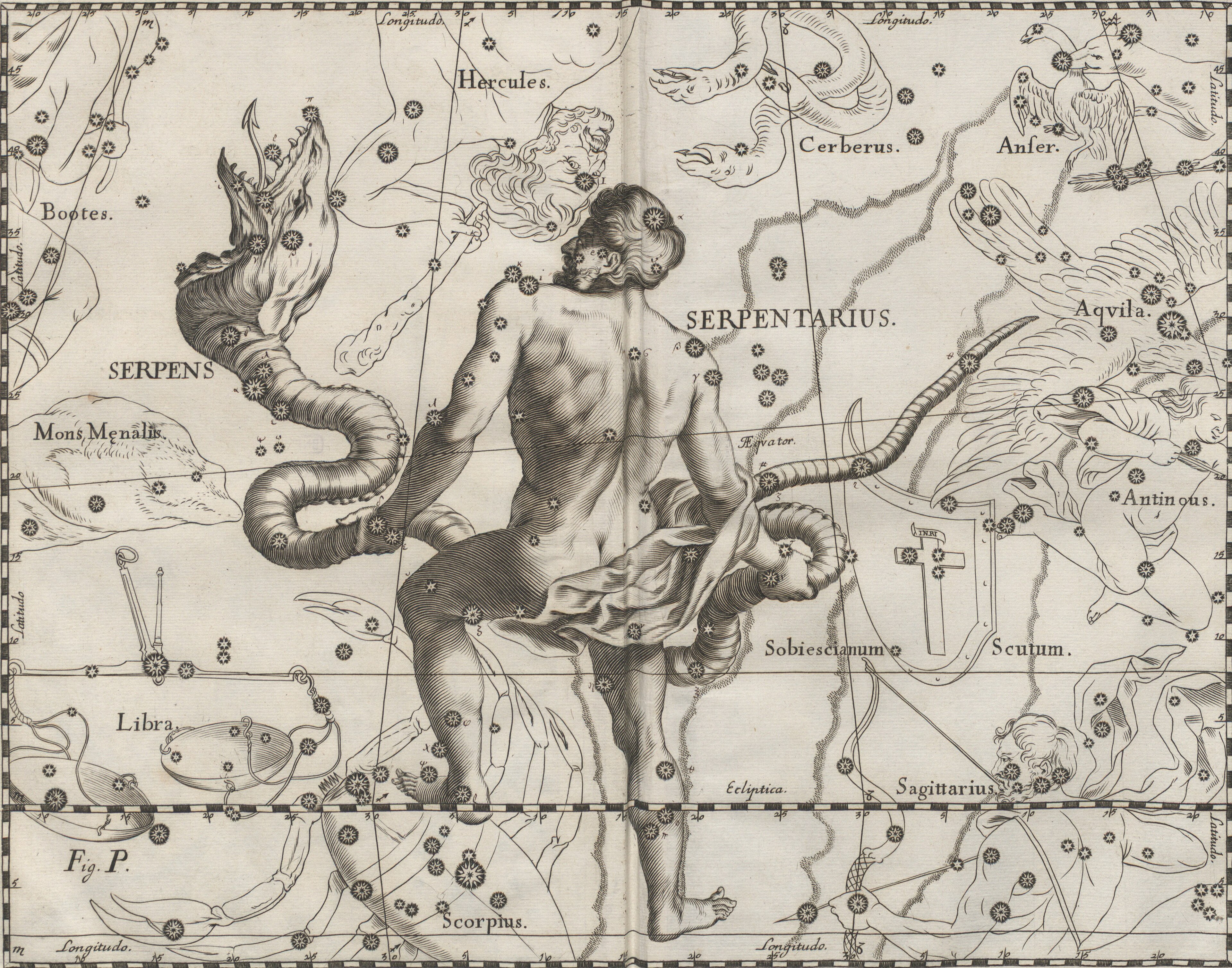 Hevelius's Uranographia — Firmamentum Sobiescianum sive Uranographia, Johannes Hevelius, 1687