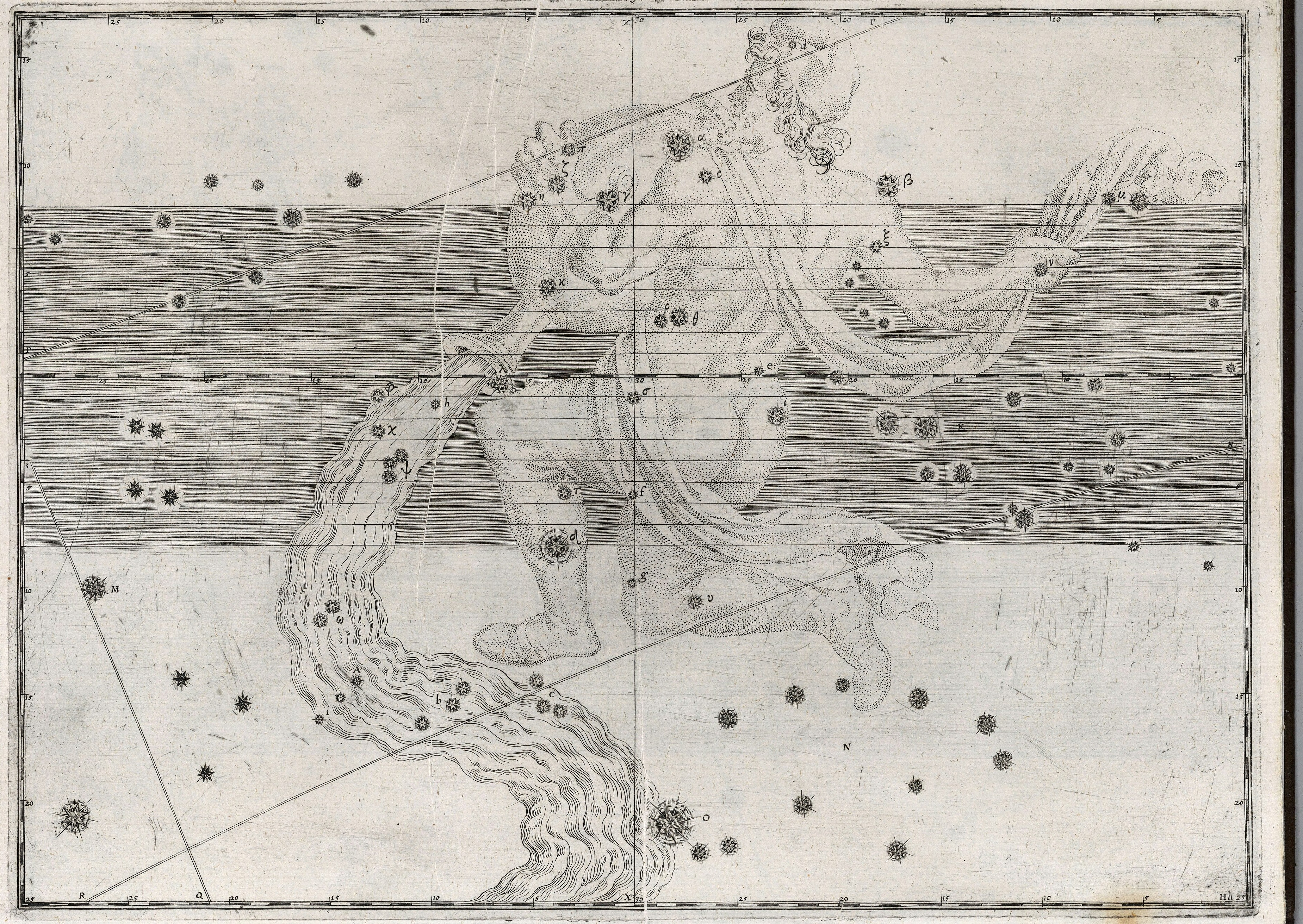 Aquarius, the Water-Bearer — The constellation Aquarius, Johann Bayer, 1655 edition of 1603