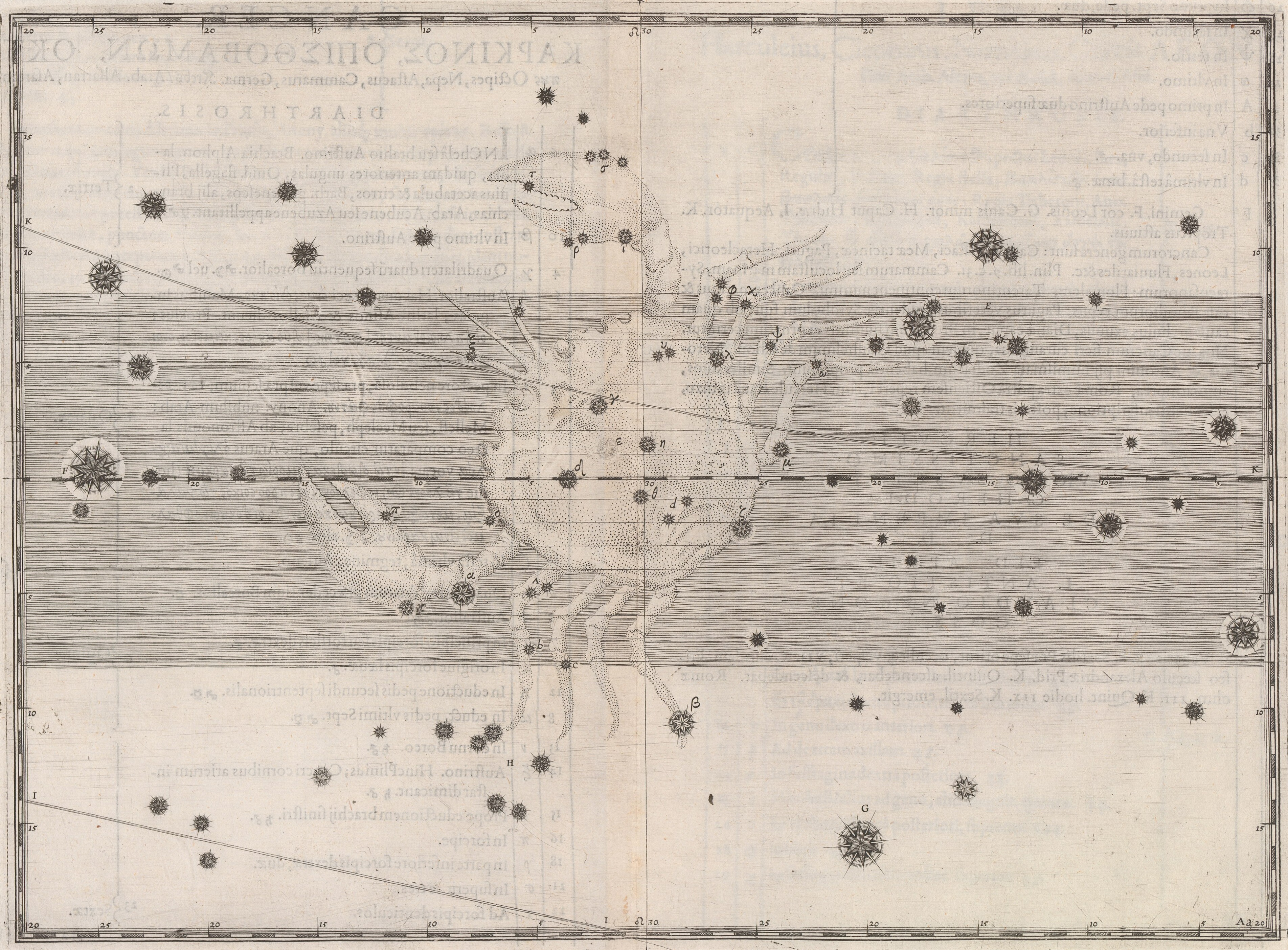 Cancer, the Crab — The constellation Cancer, Johann Bayer, 1603