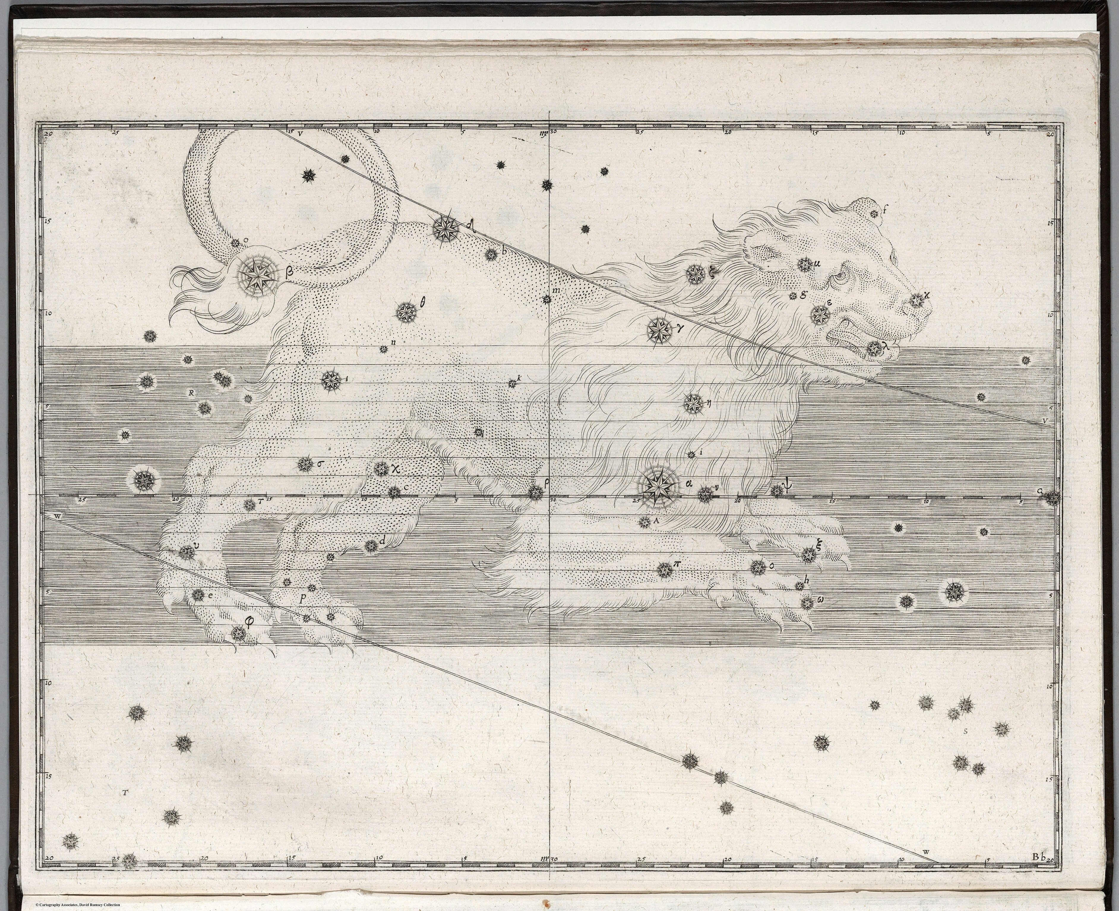Leo, the Lion — The constellation Leo, Johann Bayer, 1655 edition of 1603