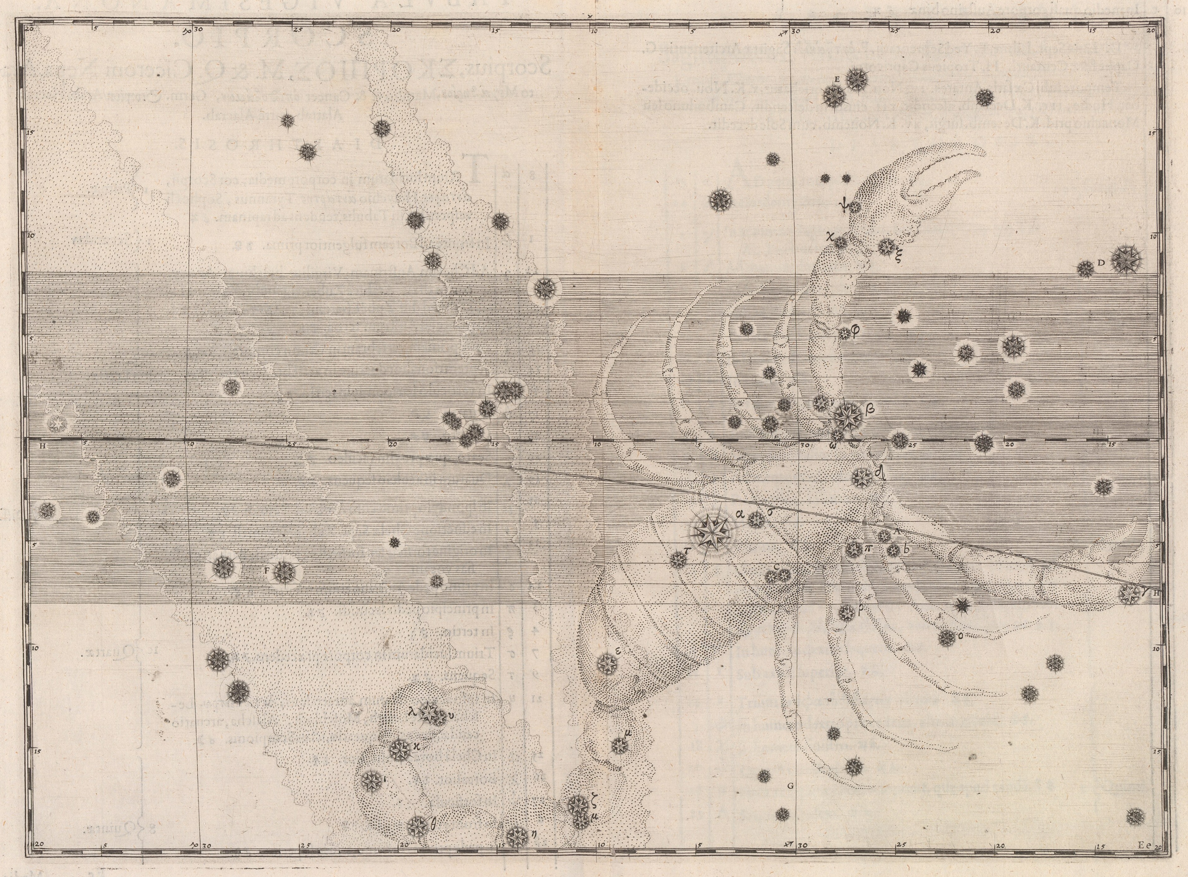 Scorpio, the Scorpion — The constellation Scorpius, Johann Bayer, 1603